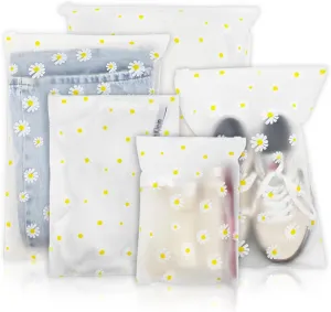 30PCS Travel Storage Bags for Clothes - Clear Reusable Plastic Ziplock, Waterproof Resealable Clothing Zipper Luggage Organizer Pouch for Towels, Shoes, Cosmetics (5 Sizes)