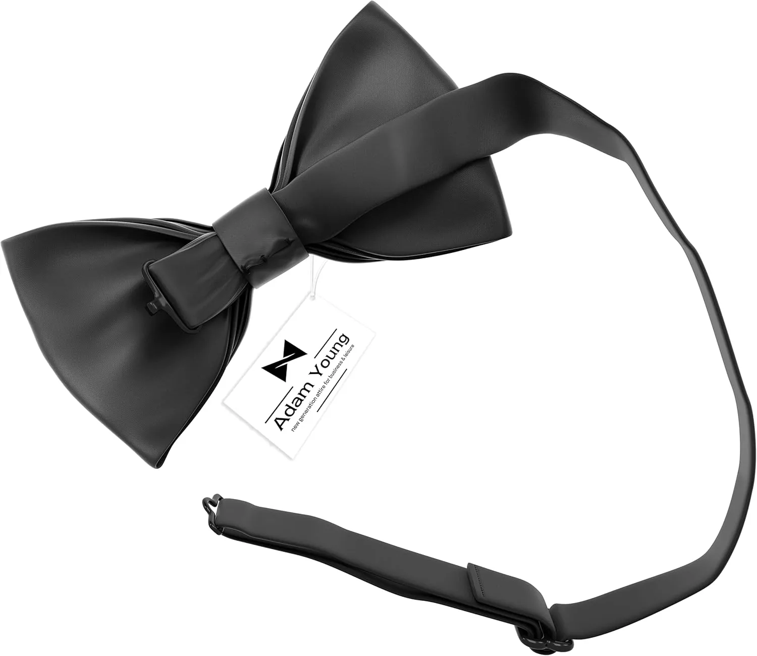 Adam Young Men's Bow Ties with Handkerchief & Cufflinks Pre-Tied Style Formal Satin Classic Bowtie for Tuxedo Faux Silk