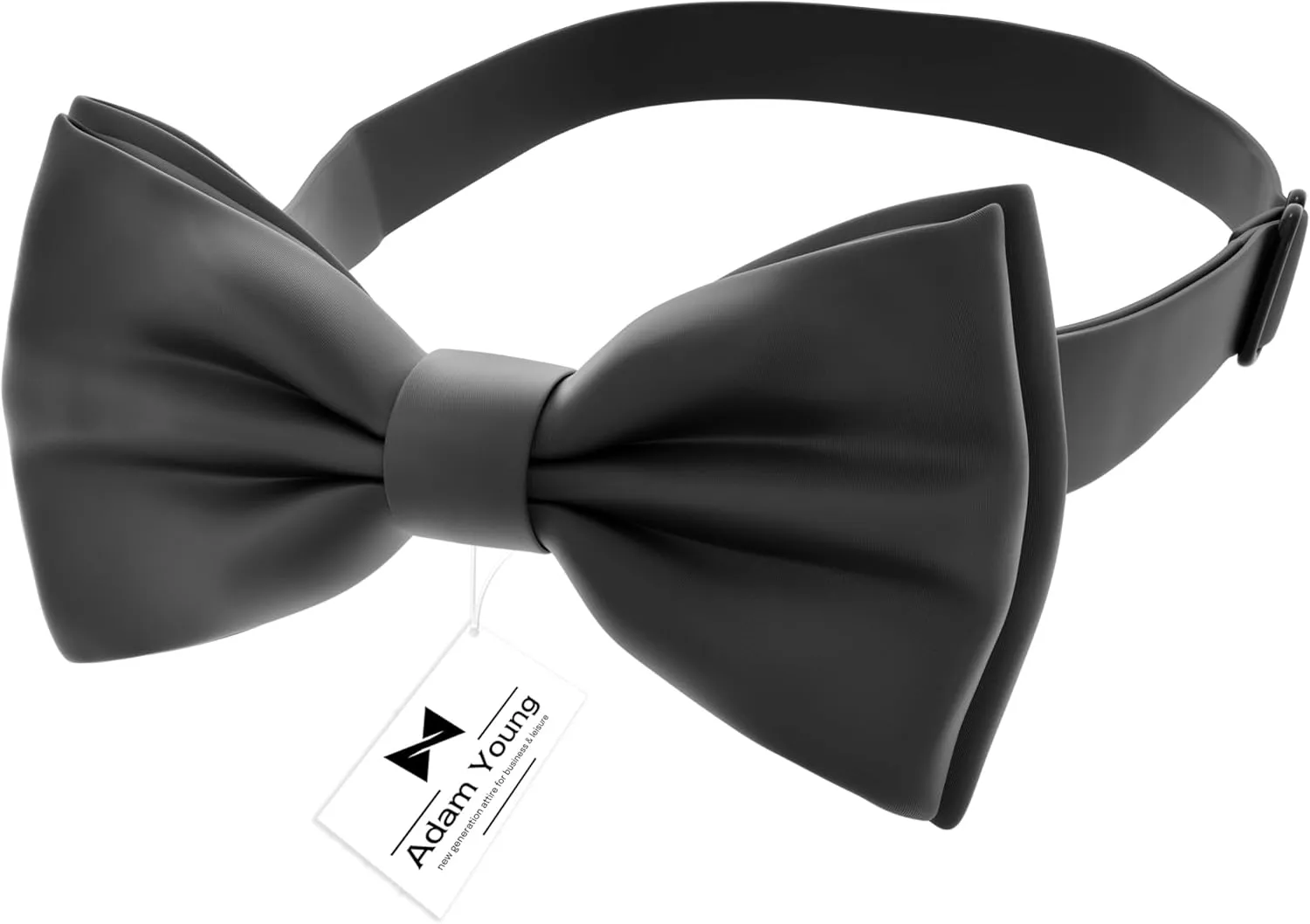 Adam Young Men's Bow Ties with Handkerchief & Cufflinks Pre-Tied Style Formal Satin Classic Bowtie for Tuxedo Faux Silk