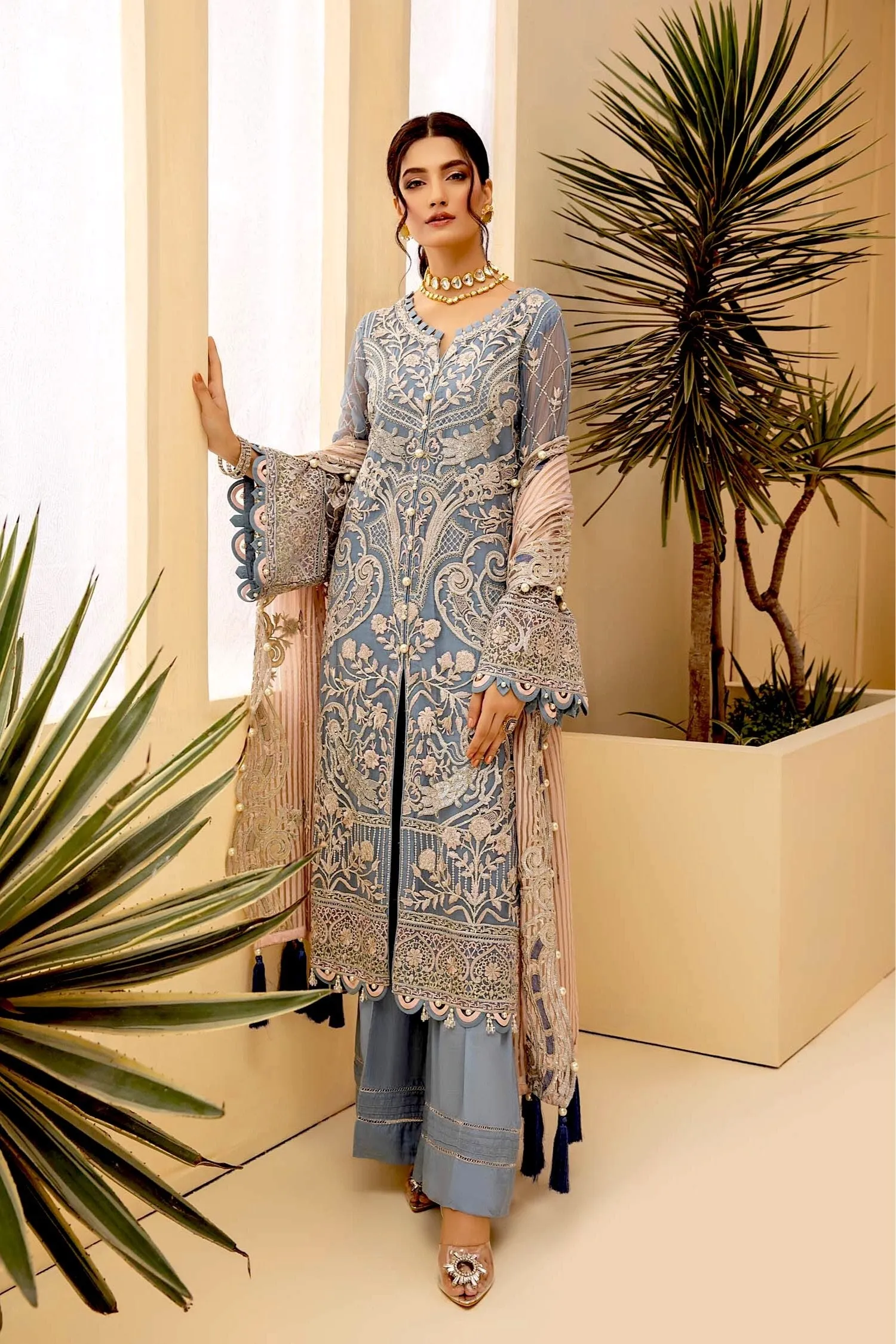 Adan's Libas Tesoro Embroidered Chiffon Formal Collection – Little Dimples
