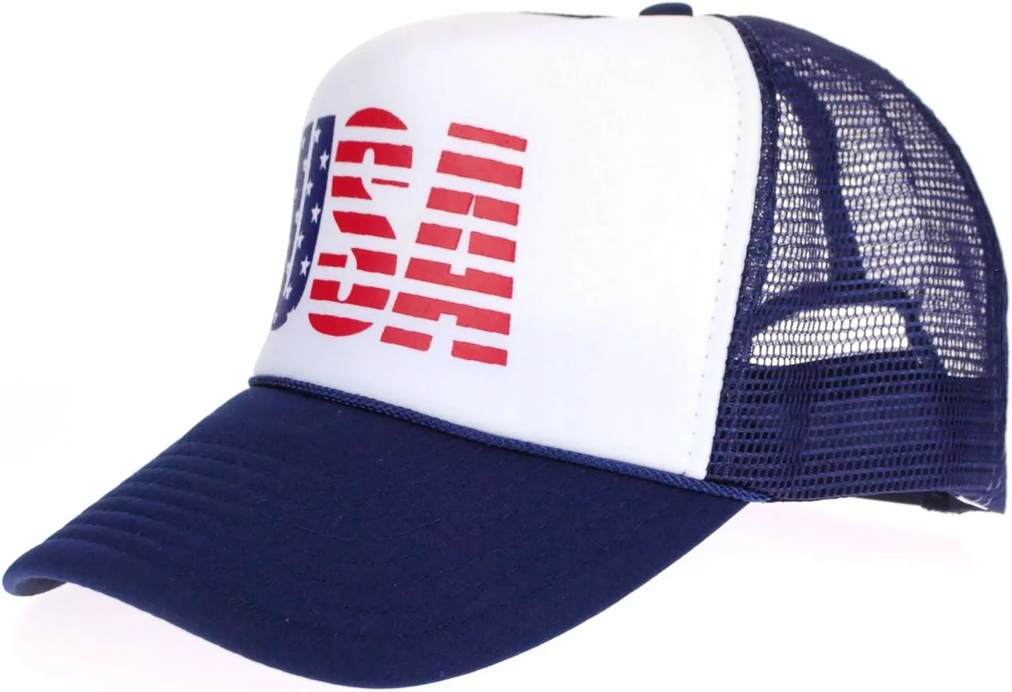 American Flag Patriotic USA Classic 5 Panel Mesh Snap Back Trucker Hat