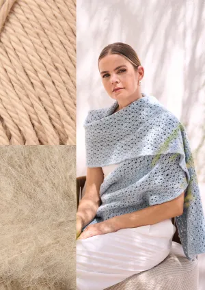 Annelise Crochet Wrap (colorway: Silk & Latte) Kit