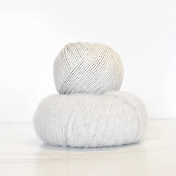Annelise Crochet Wrap (colorway: Silver & Fossil) Kit