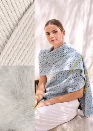 Annelise Crochet Wrap (colorway: Silver & Fossil) Kit