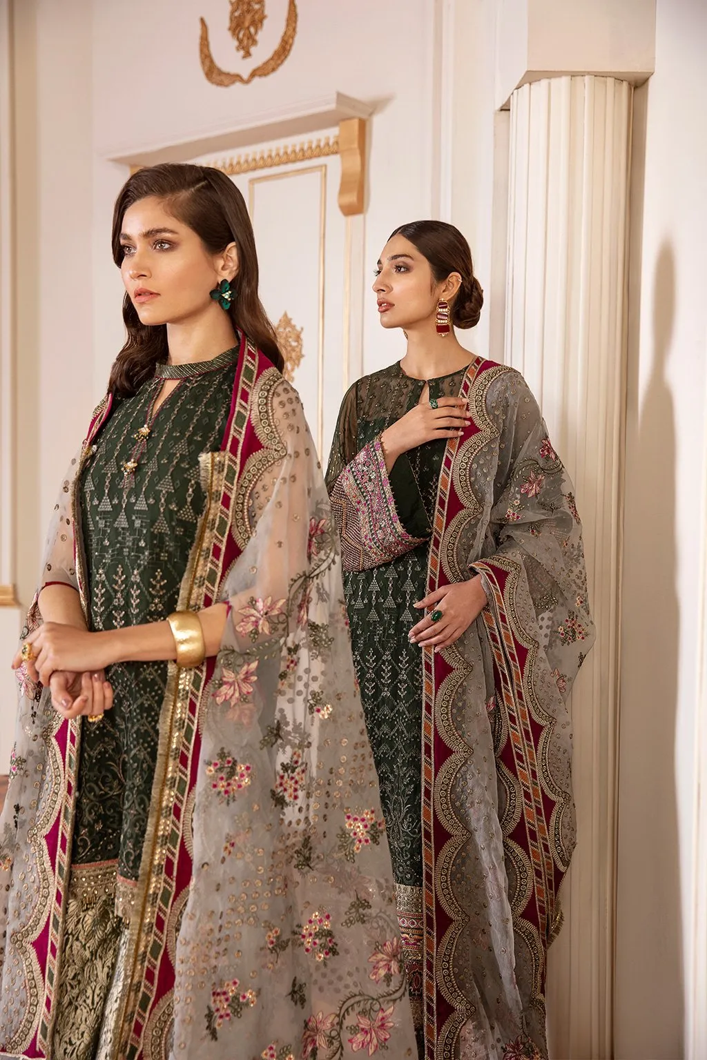 Baroque Chantelle Embroidered Chiffon Collection Vol-7 2020 – 08 - Viridian
