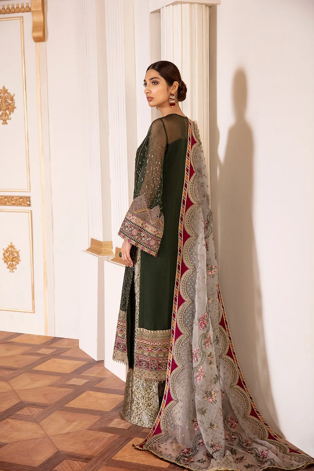 Baroque Chantelle Embroidered Chiffon Collection Vol-7 2020 – 08 - Viridian