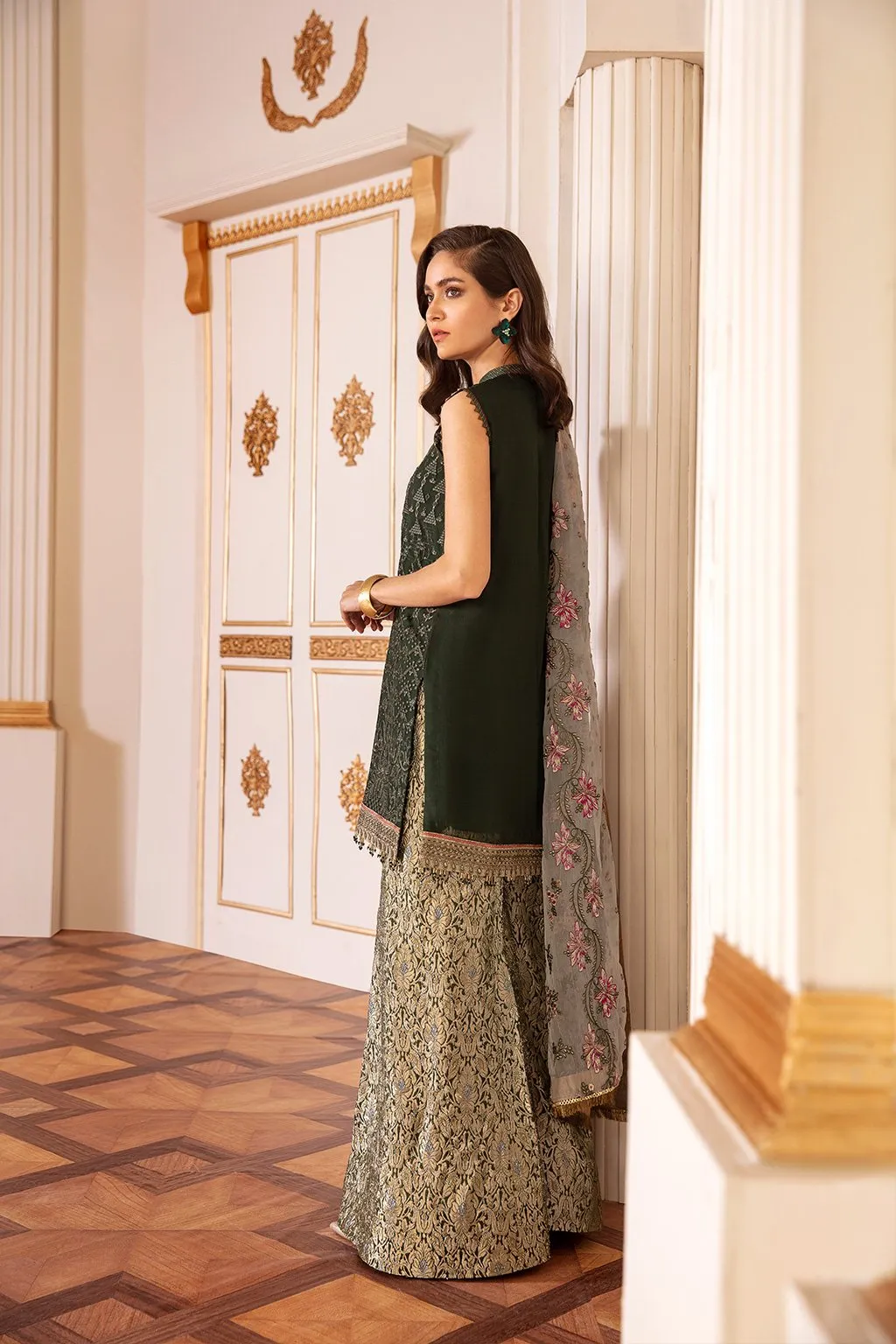 Baroque Chantelle Embroidered Chiffon Collection Vol-7 2020 – 08 - Viridian
