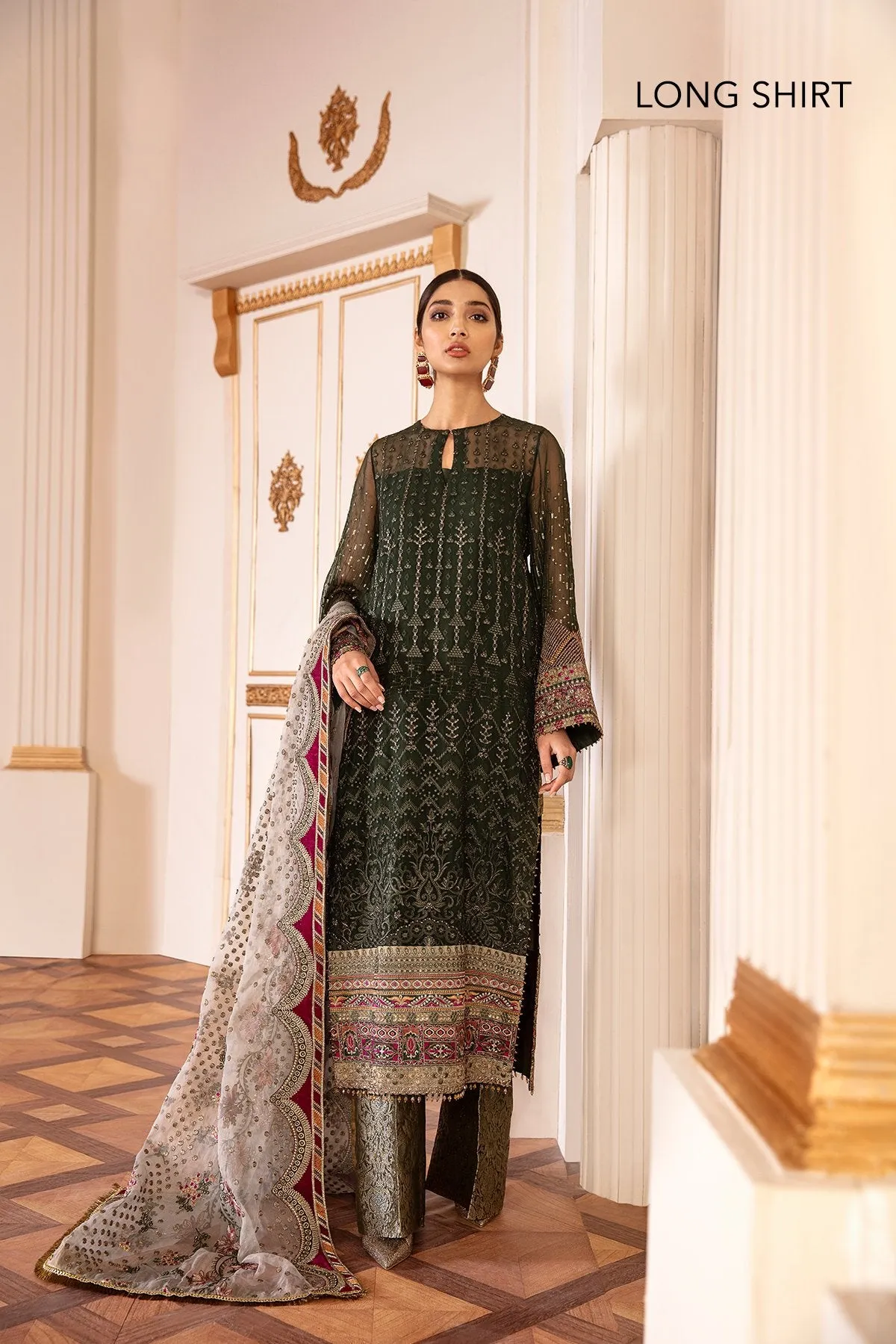 Baroque Chantelle Embroidered Chiffon Collection Vol-7 2020 – 08 - Viridian