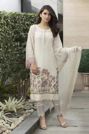 Baroque Luxury Chiffon Embroidered Collection Vol 3 – White Luxe