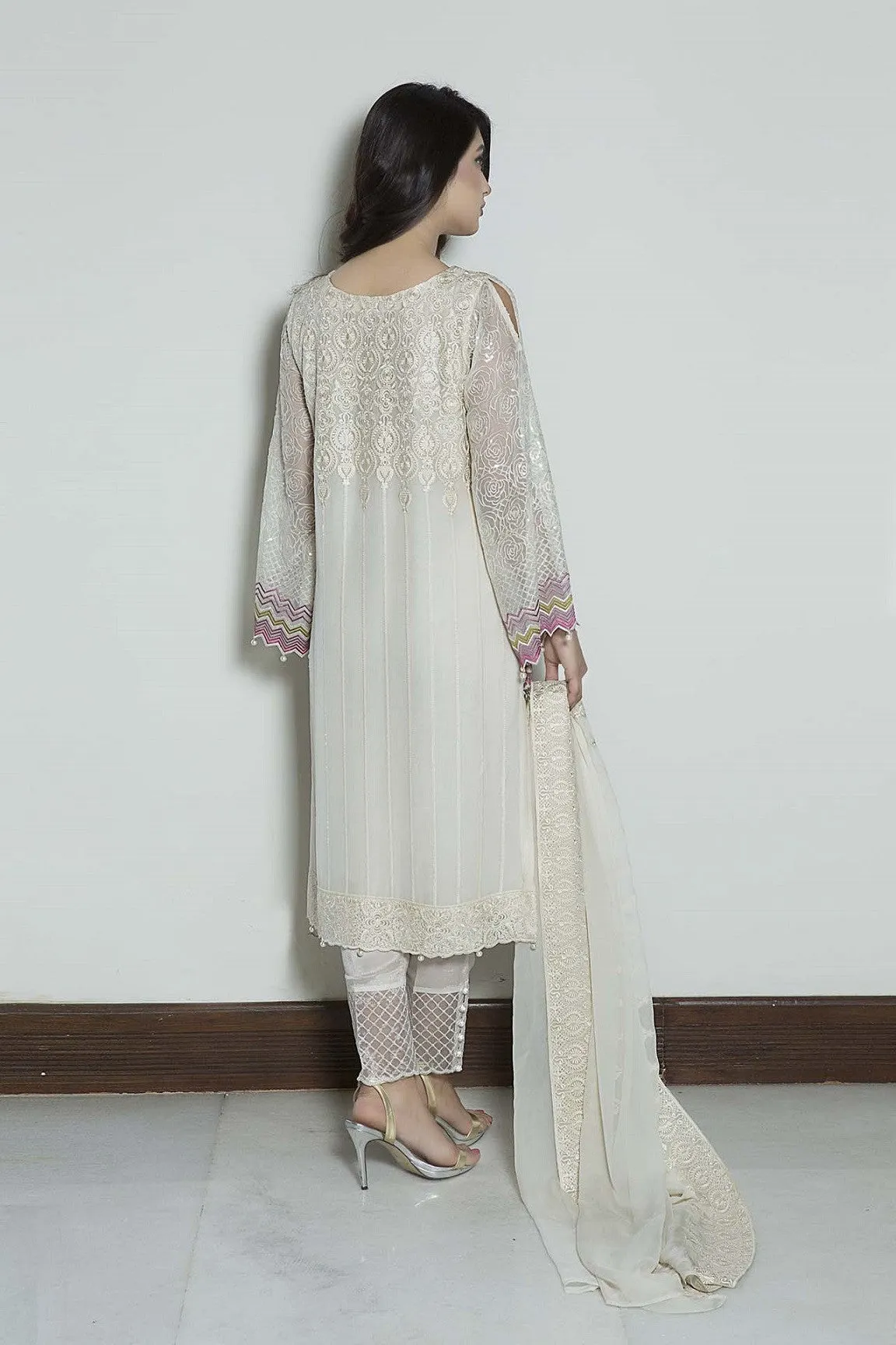 Baroque Luxury Chiffon Embroidered Collection Vol 3 – White Luxe