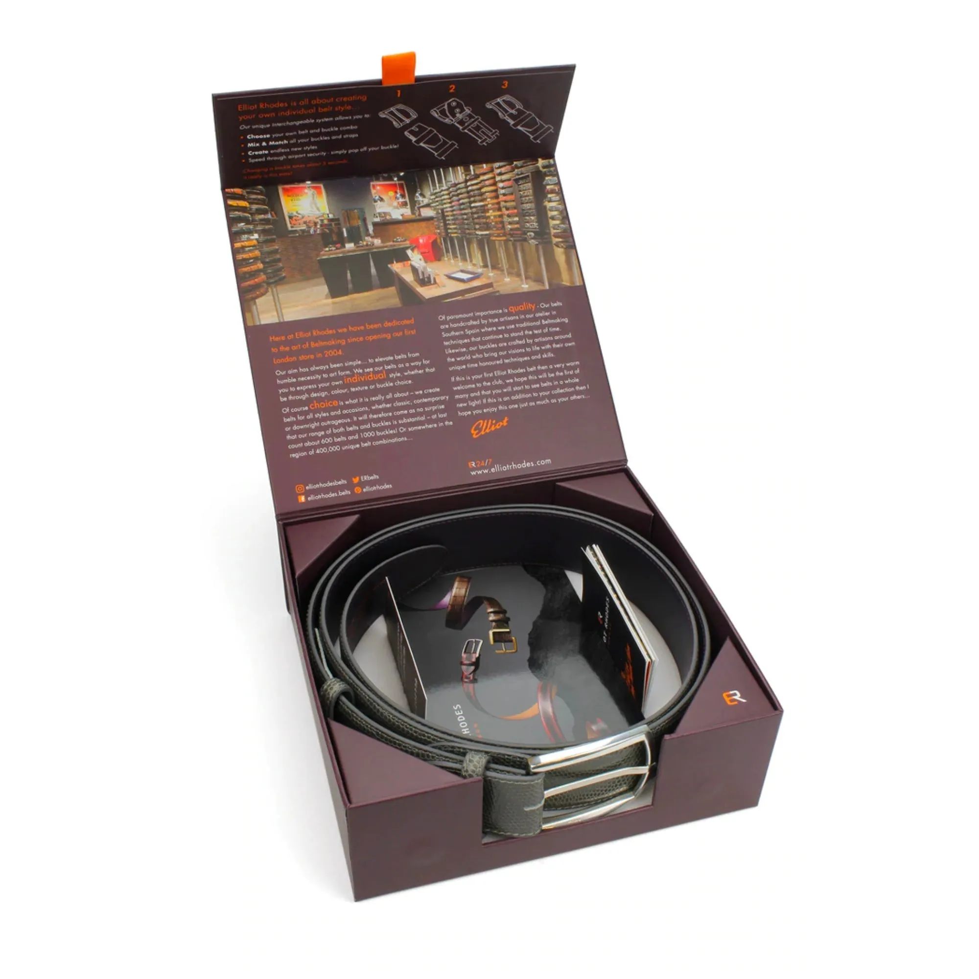Black Carung Texture Gunmetal Tubular Reef Knot Belt