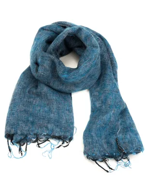 Brushed Woven Shawl in Aqua