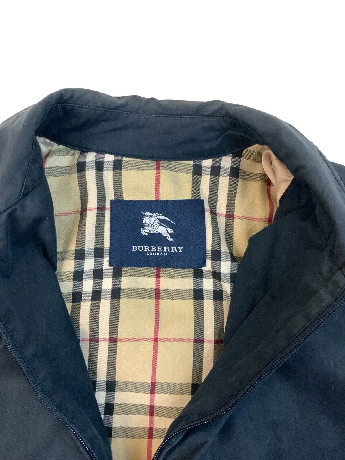 BURBERRY HARRINGTON JACKET NAVY BLUE SIZE L