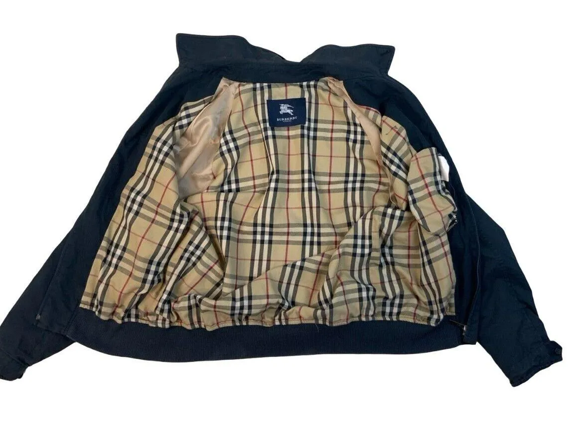 BURBERRY HARRINGTON JACKET NAVY BLUE SIZE L