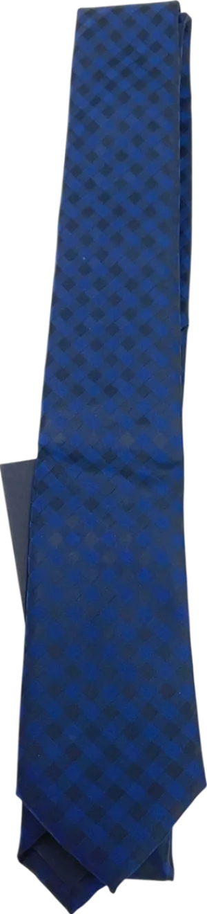 cedar wood Navy Blue And Black Checkered Scarf