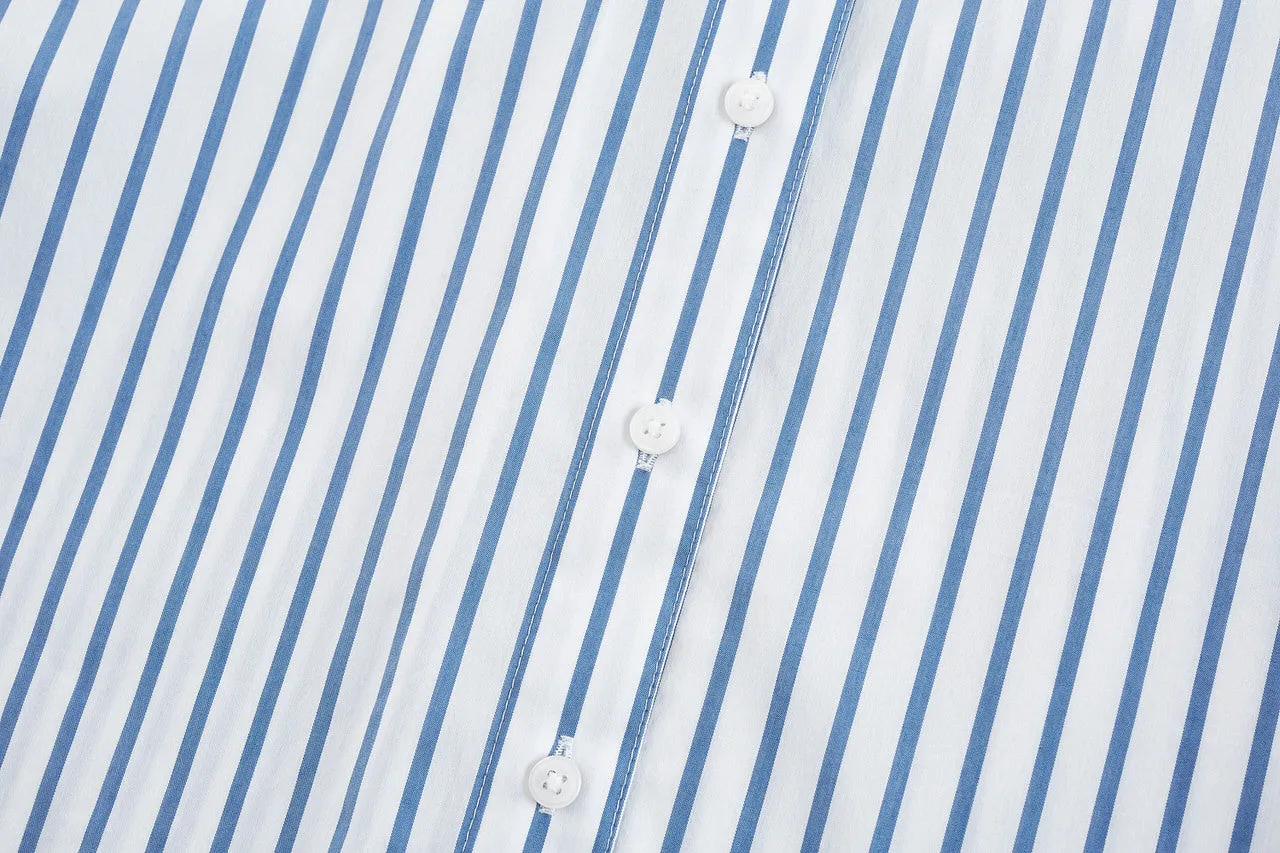 Cropped Stripe Poplin Shirt