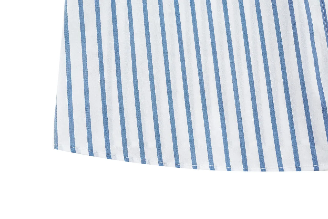 Cropped Stripe Poplin Shirt
