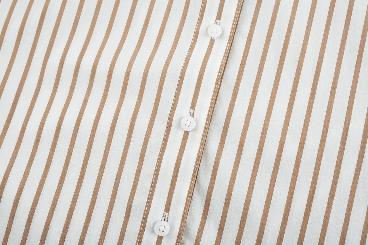 Cropped Stripe Poplin Shirt
