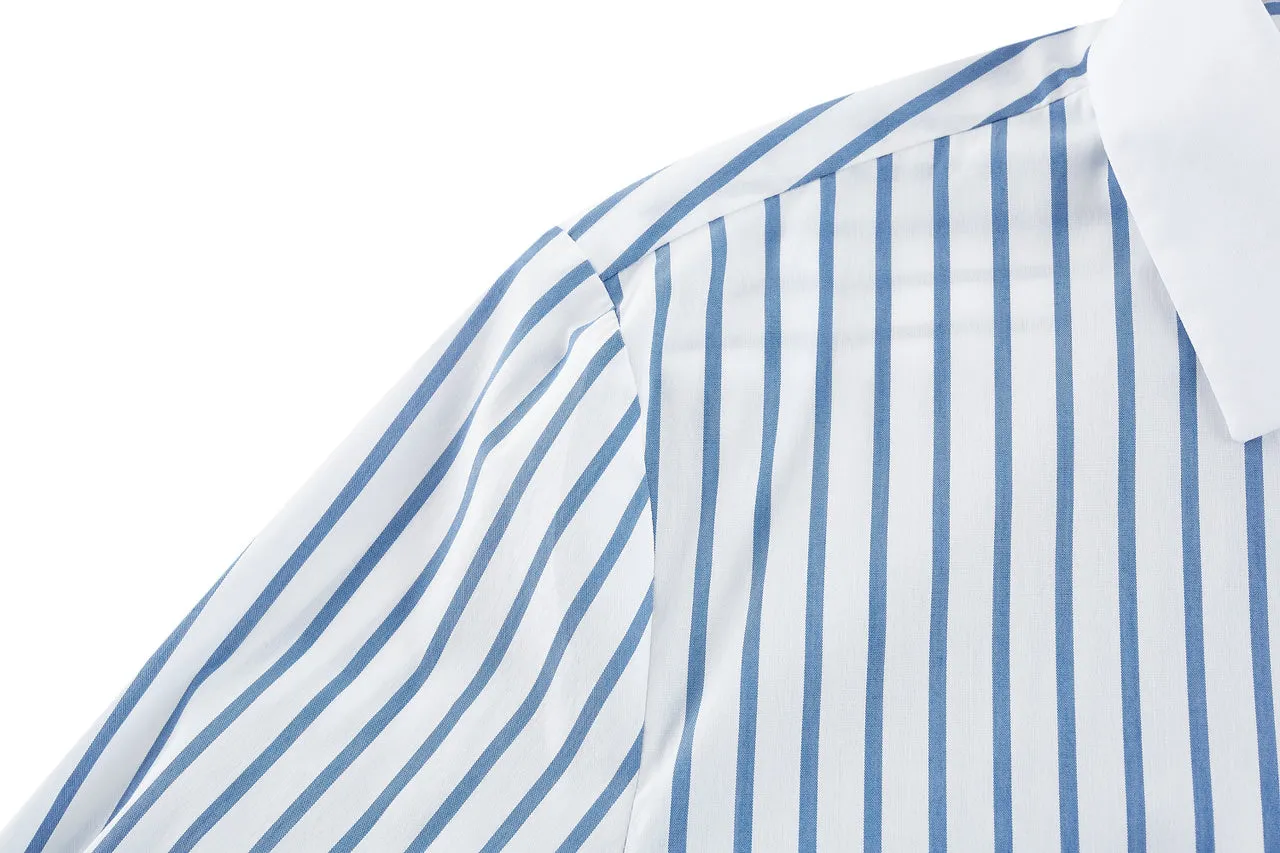 Cropped Stripe Poplin Shirt