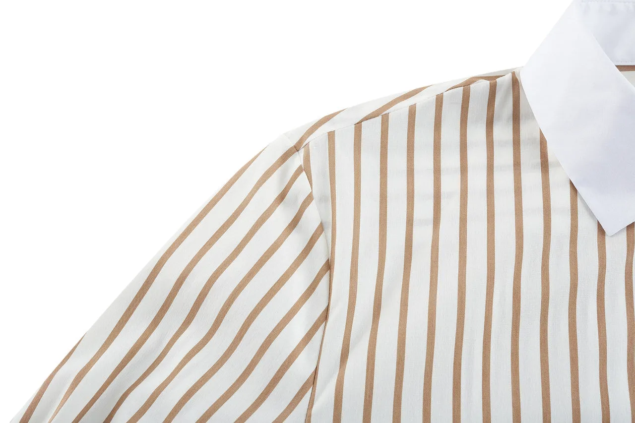 Cropped Stripe Poplin Shirt