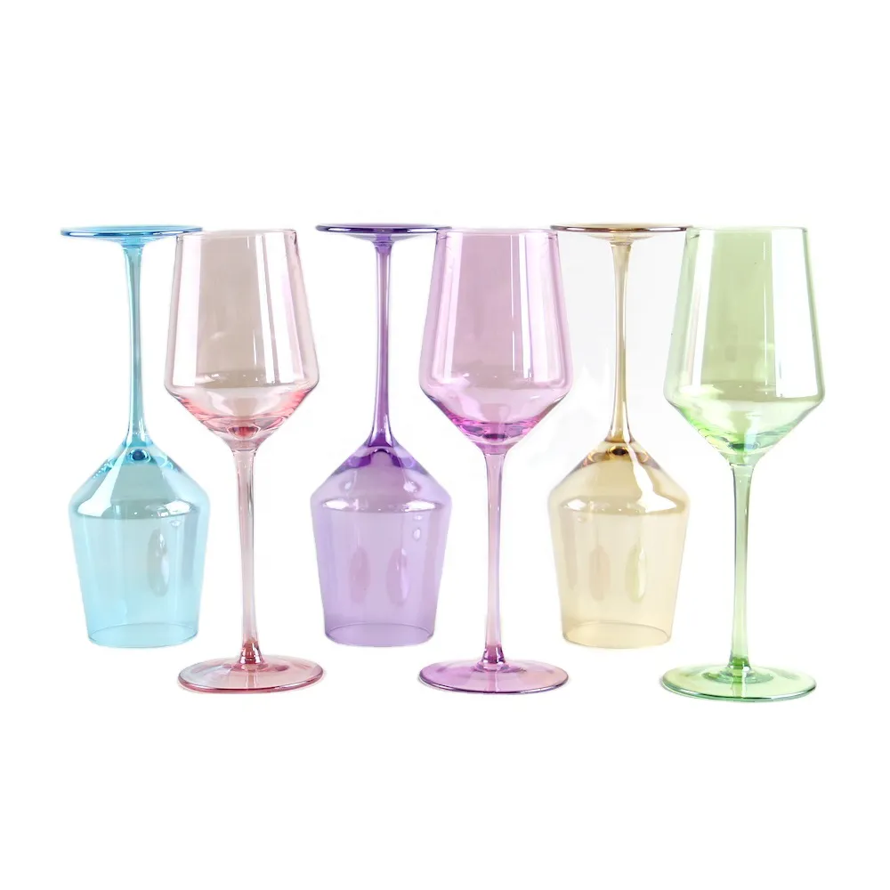 Custom 400ml Hand-Blown Colored Wine Glasses