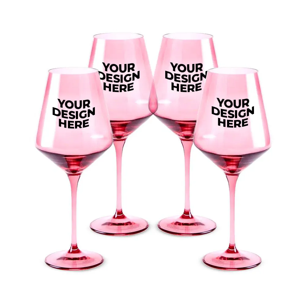 Custom 400ml Hand-Blown Colored Wine Glasses