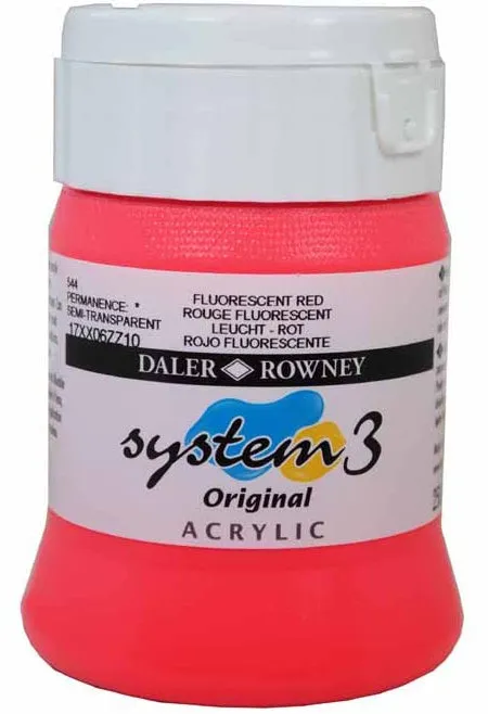 Daler Rowney Acrylic Colors System 3 FLUORESCENT RED