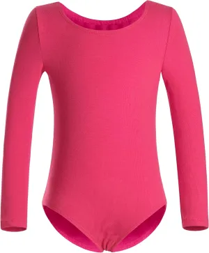 DANSHOW Girls' Team Basic Long Sleeve Leotard for Toddler Gymnastics Dance Ballet