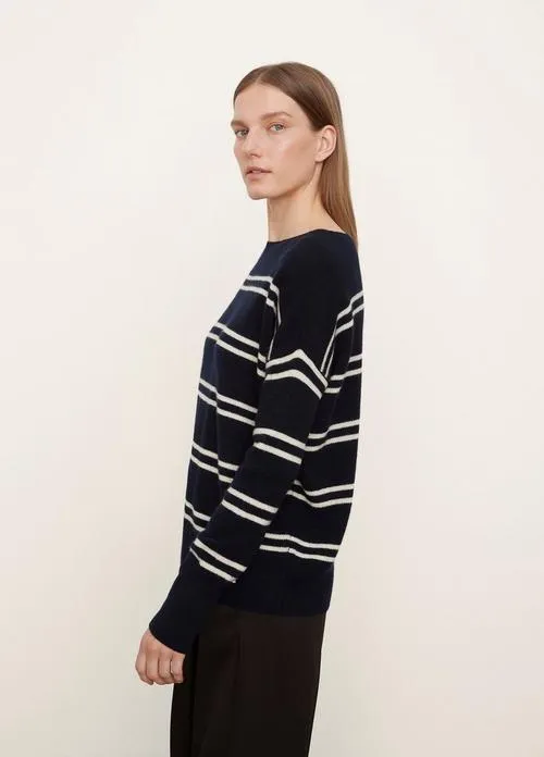 Double Stripe Long Sleeve Pullover in Coastal/Heather Pampas