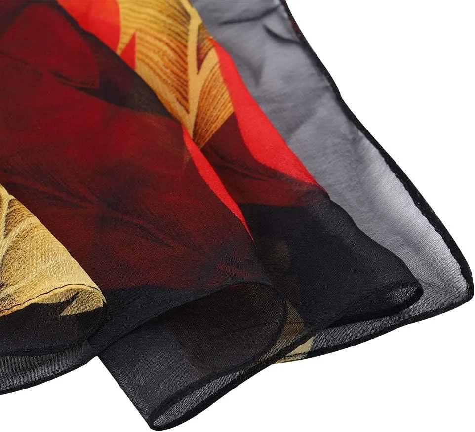 E-Clover Women Soft Floral Print Shawl Chiffon Sheer Scarf