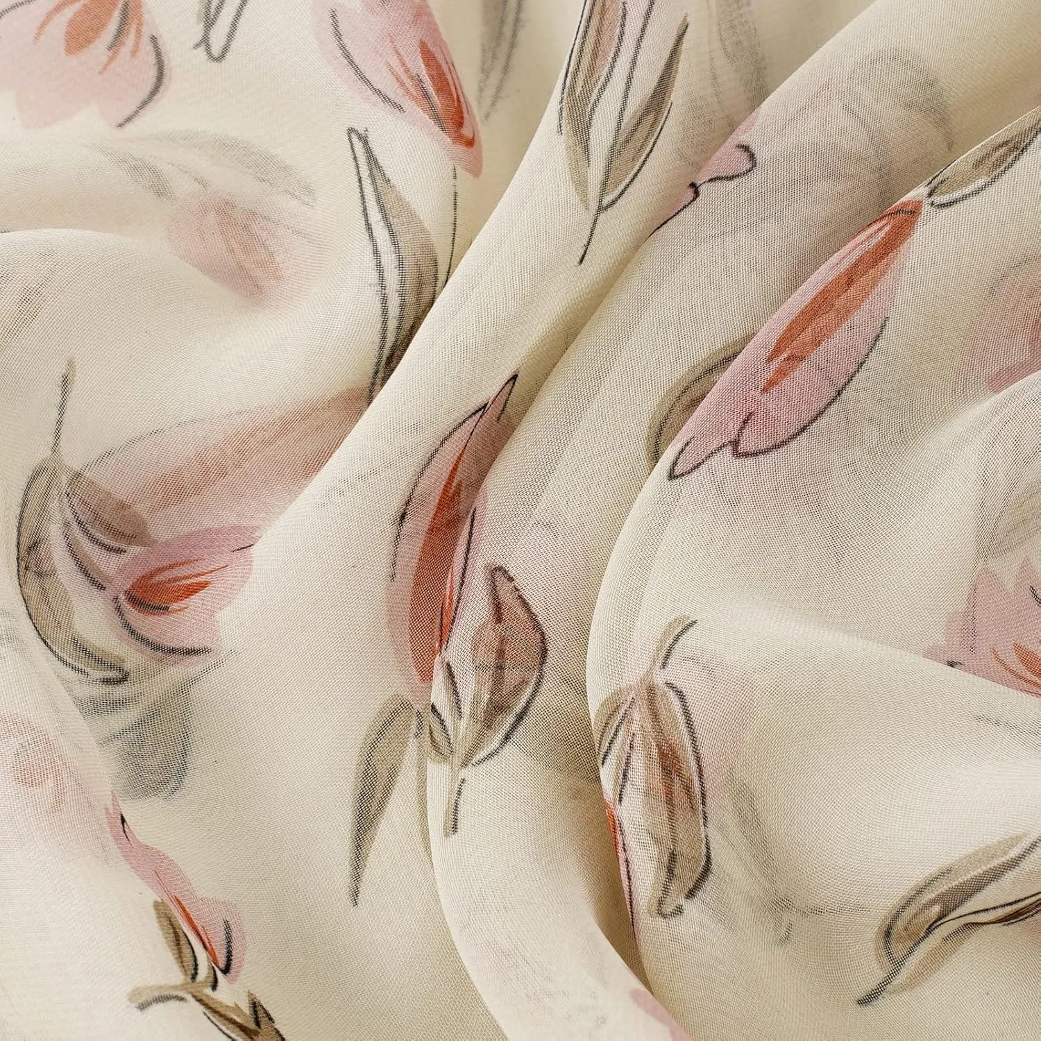 E-Clover Women Soft Floral Print Shawl Chiffon Sheer Scarf