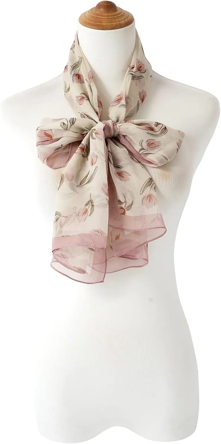 E-Clover Women Soft Floral Print Shawl Chiffon Sheer Scarf