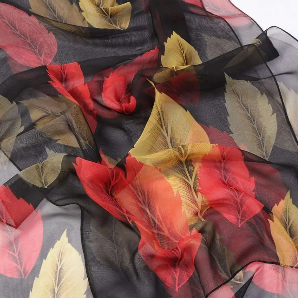 E-Clover Women Soft Floral Print Shawl Chiffon Sheer Scarf