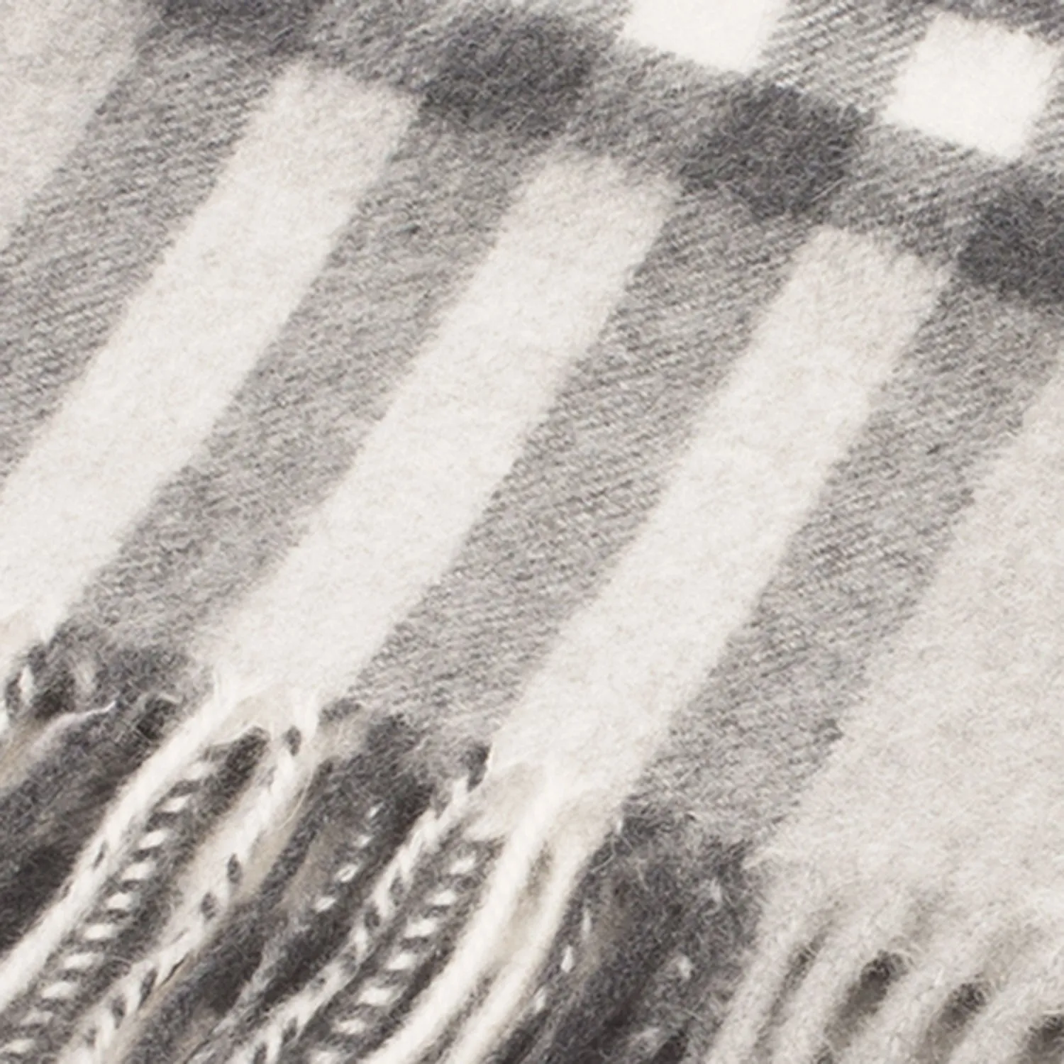 Edinburgh Cashmere Scarf  Chequer Tartan - Charcoal/Light Grey