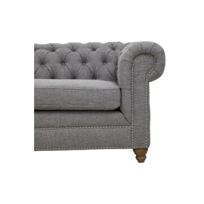 Elenora Three Seat Sofa – Dark Grey Linen