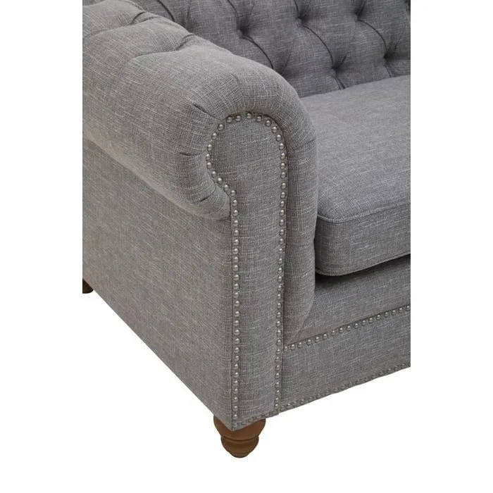 Elenora Three Seat Sofa – Dark Grey Linen