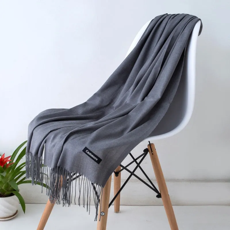 Fashion Hot Sale Unisex Soft Scarf Scarves Men Scarf Cashmere Shawls Black White Solid Color Gentleman's Bussiness Scarves