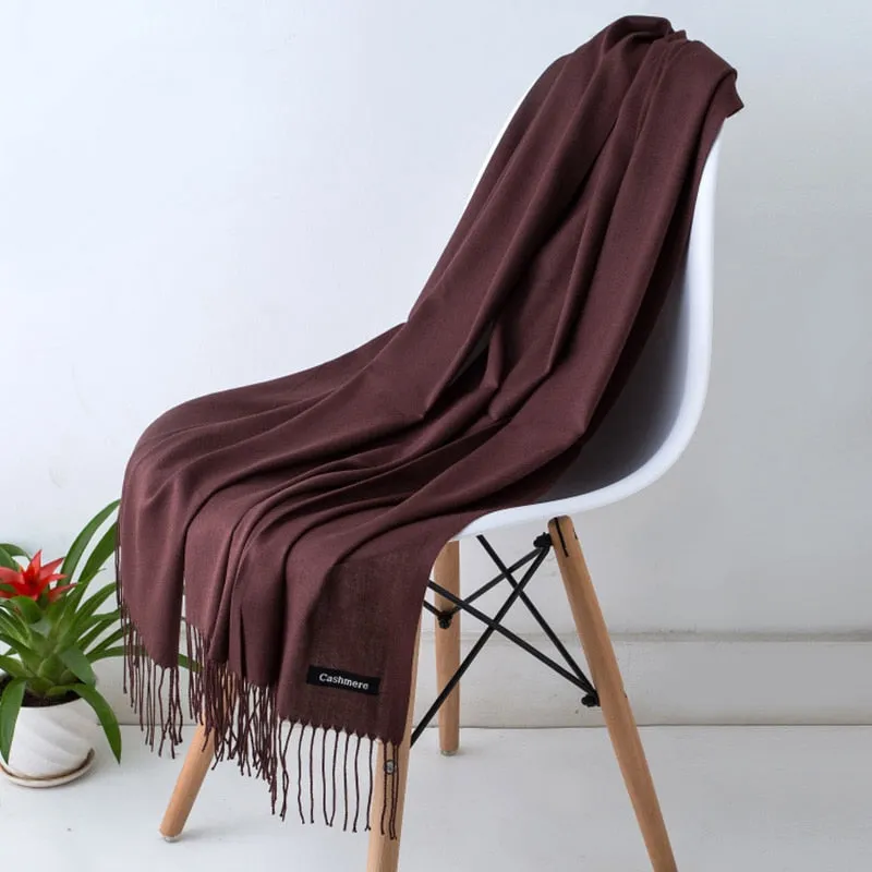 Fashion Hot Sale Unisex Soft Scarf Scarves Men Scarf Cashmere Shawls Black White Solid Color Gentleman's Bussiness Scarves