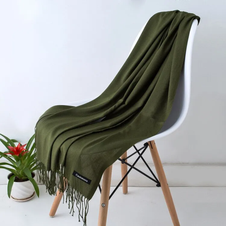 Fashion Hot Sale Unisex Soft Scarf Scarves Men Scarf Cashmere Shawls Black White Solid Color Gentleman's Bussiness Scarves