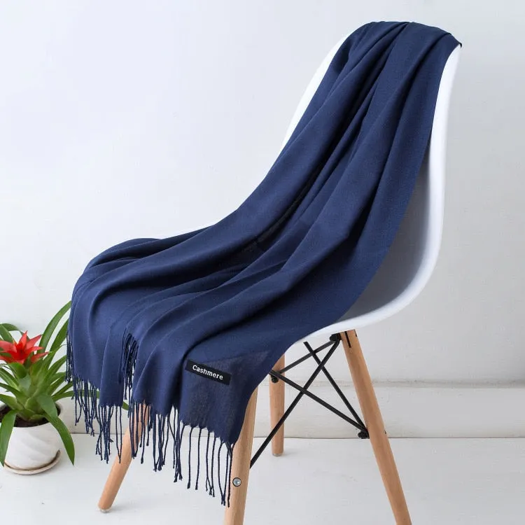 Fashion Hot Sale Unisex Soft Scarf Scarves Men Scarf Cashmere Shawls Black White Solid Color Gentleman's Bussiness Scarves