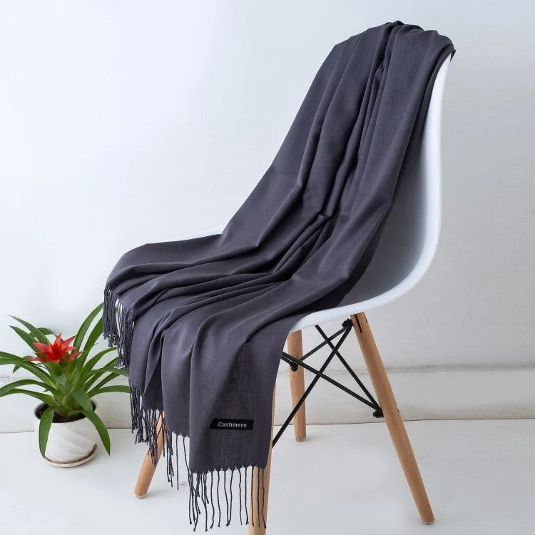 Fashion Hot Sale Unisex Soft Scarf Scarves Men Scarf Cashmere Shawls Black White Solid Color Gentleman's Bussiness Scarves