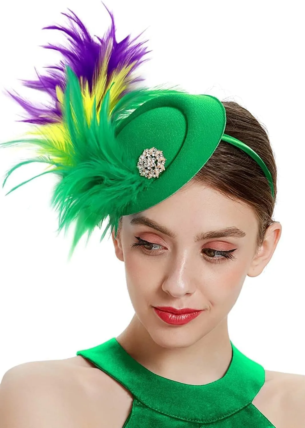 Handmade Fascinators Hat Feathers on a Headband and a Clip 20s 50s Pillbox Hat Derby Tea Party Cocktail Headwear for Women