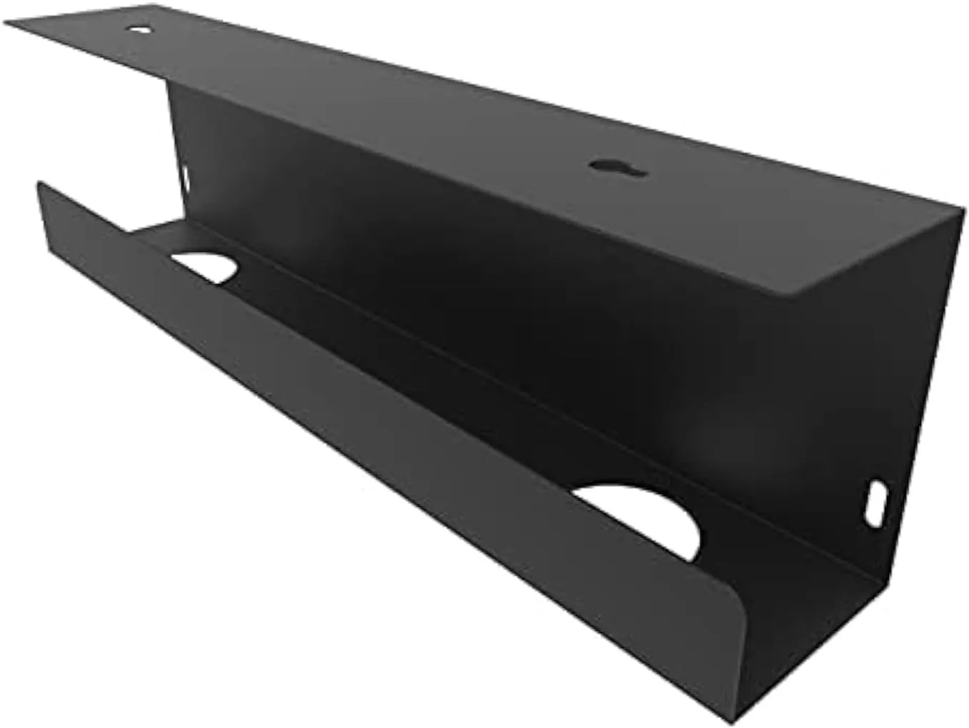 Jingchengmei Under Desk 17 inch Cable Management Tray, Power Strip Holder, Metal Cord Organizer, Wire Management for Office and Home, Black (UDCMT17In, Black)