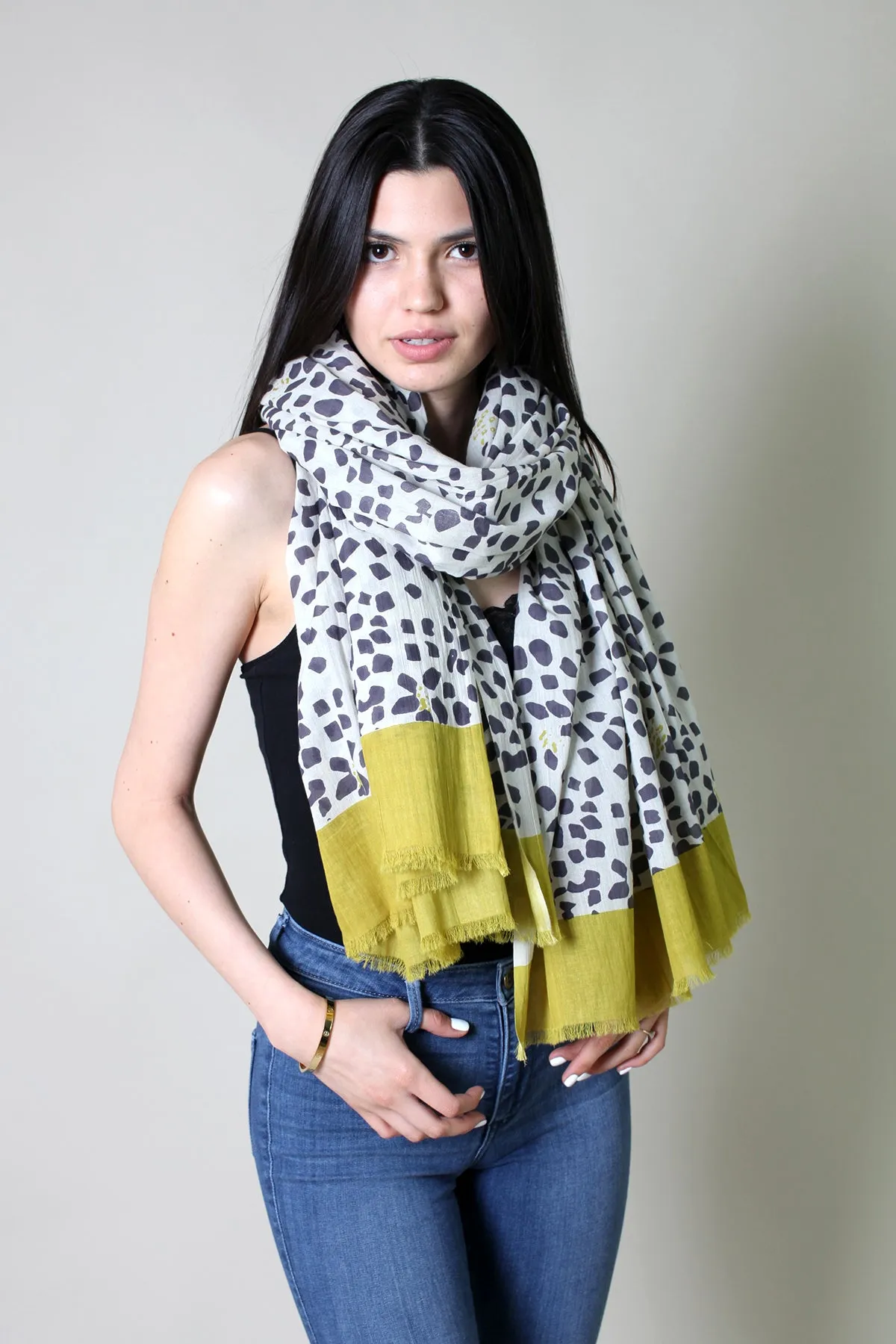 Joy Floral & Animal Print Cotton Scarf