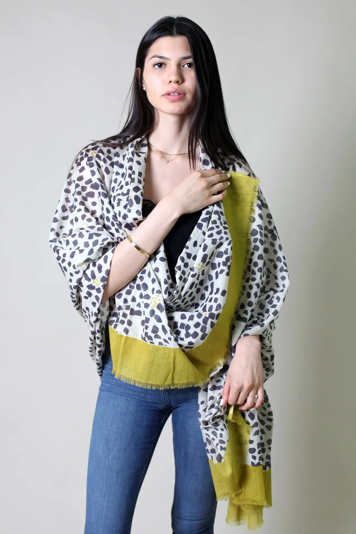 Joy Floral & Animal Print Cotton Scarf