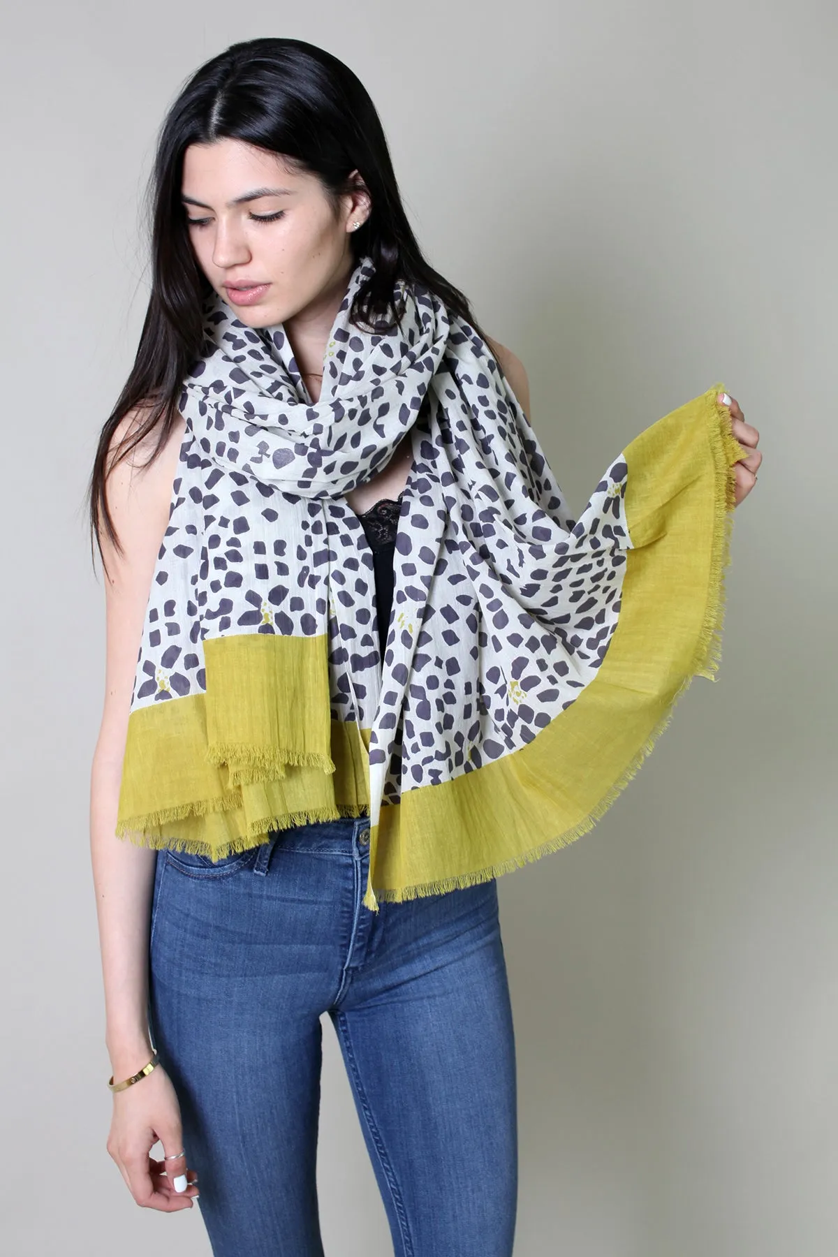 Joy Floral & Animal Print Cotton Scarf
