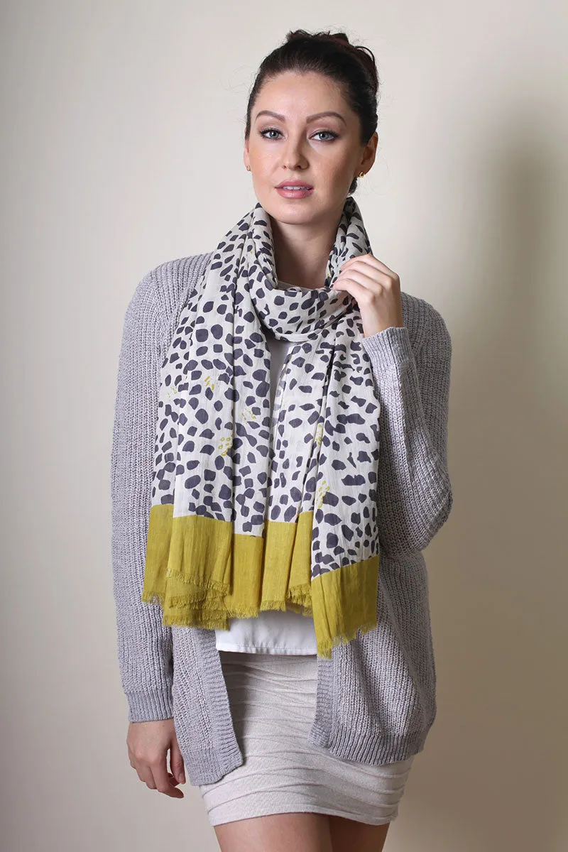Joy Floral & Animal Print Cotton Scarf
