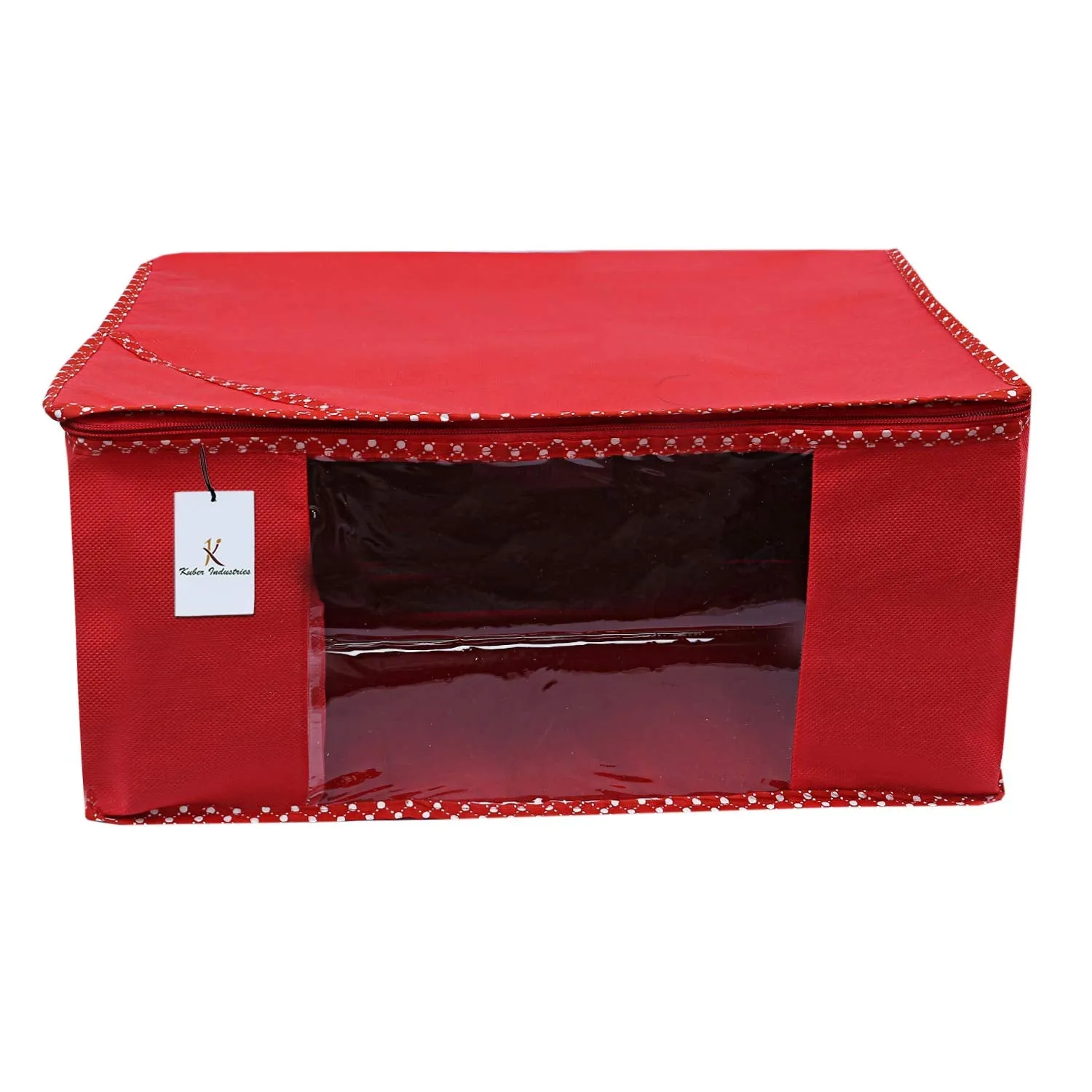 Kuber Industries 4 Piece Non Woven Saree Cover Set, Red,Large Size -CTKTC6434