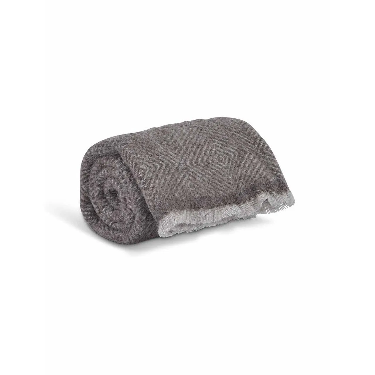 Leigh Diamond Throw | Coffee Bean | Wool Pre-Order Stock expected Early November