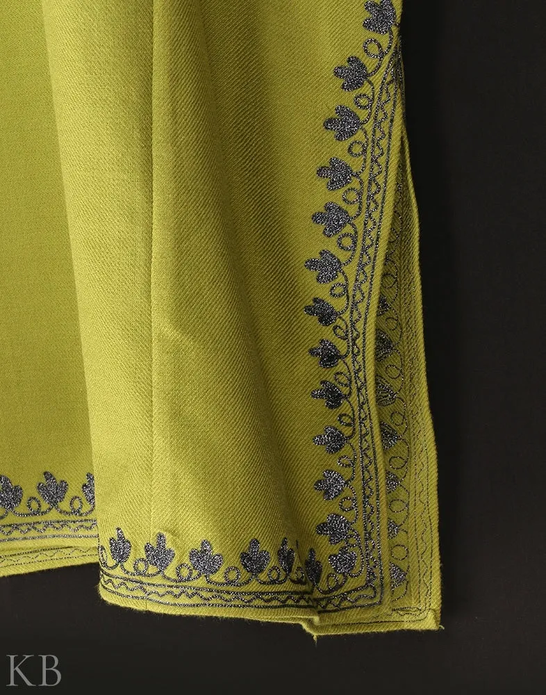 Light Green Zari Embroidered Cashmilon Phiran